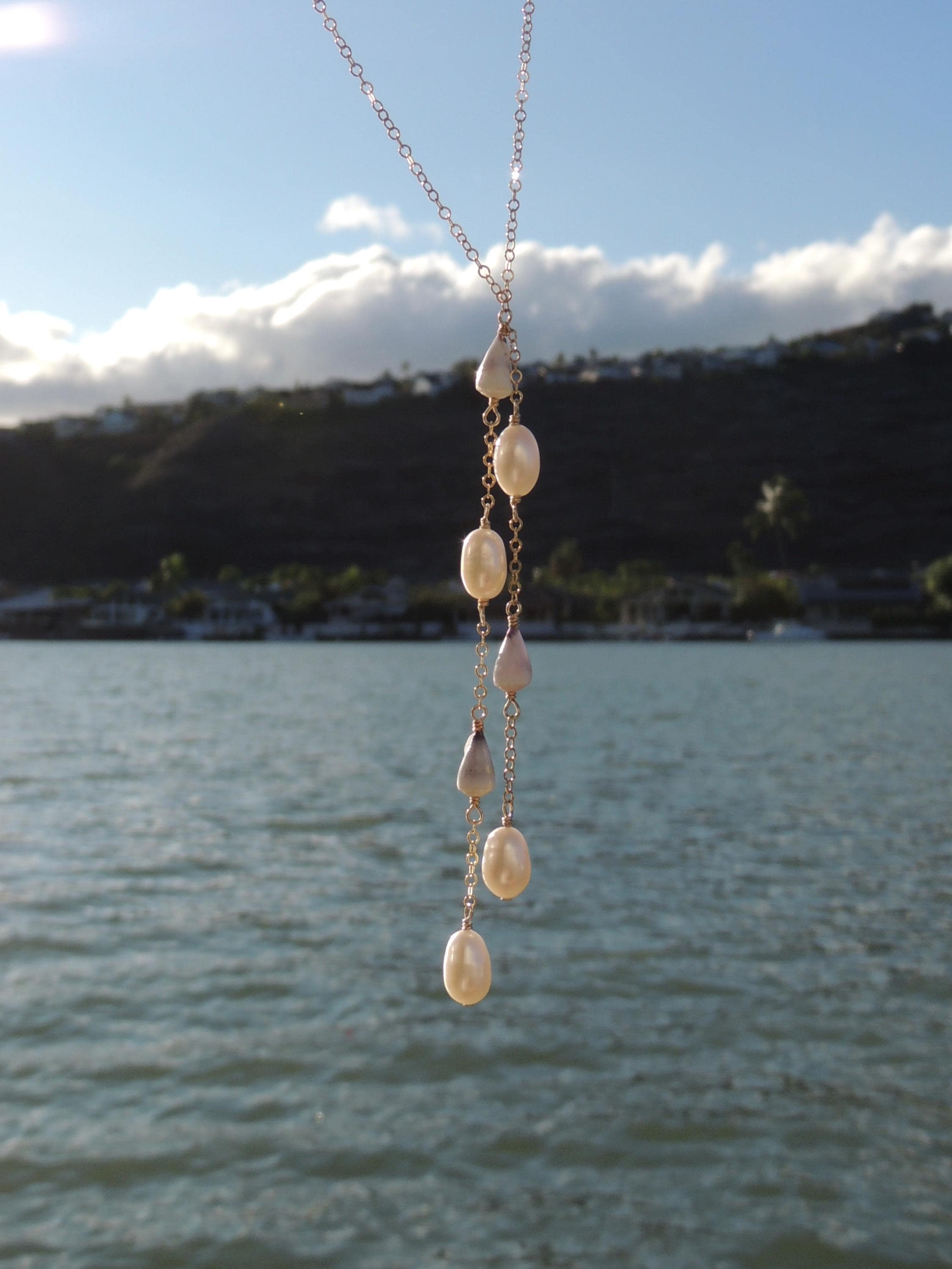 Cone Shell Lariat Necklace