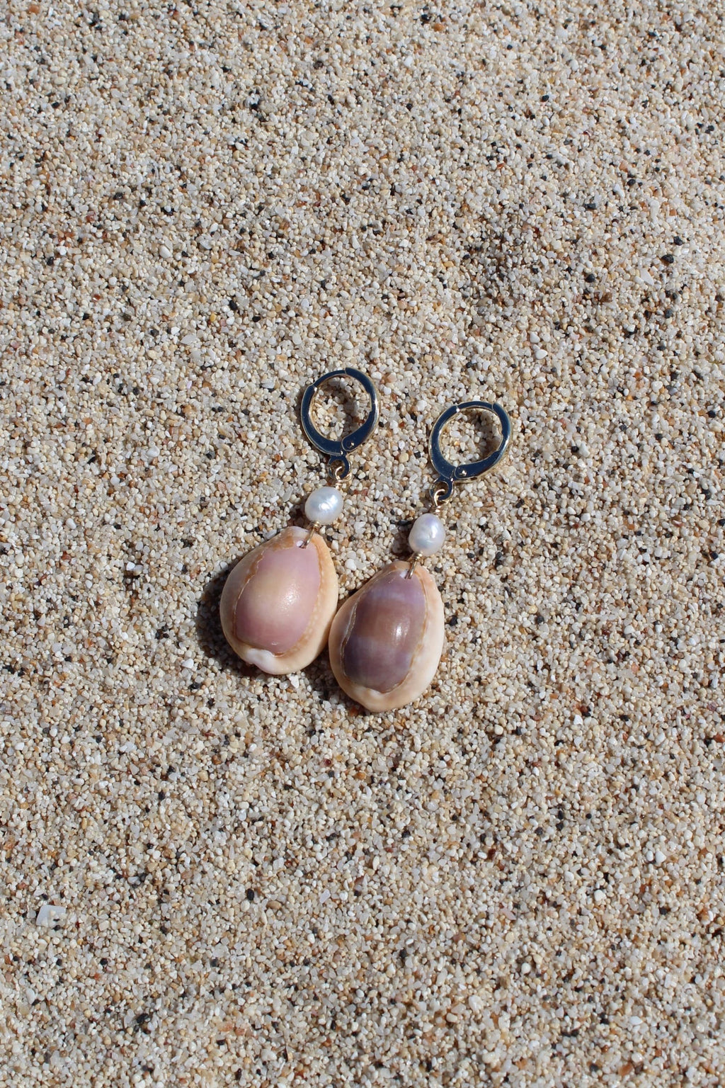 Honey Cowrie Shell Huggies