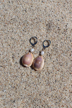Honey Cowrie Shell Huggies