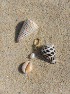 Honey Cowrie Shell Keychain