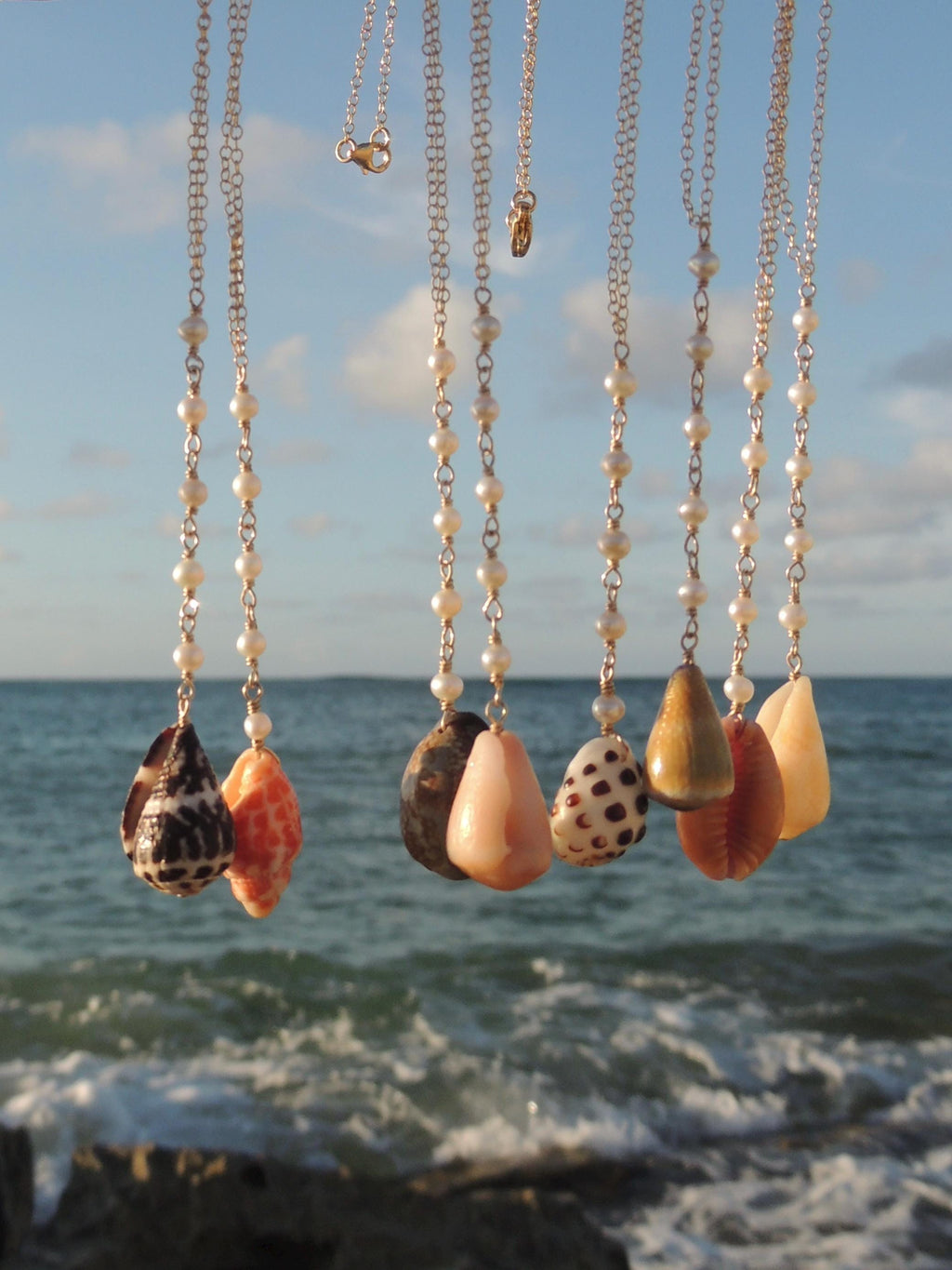Cone Shell Lariat Necklace