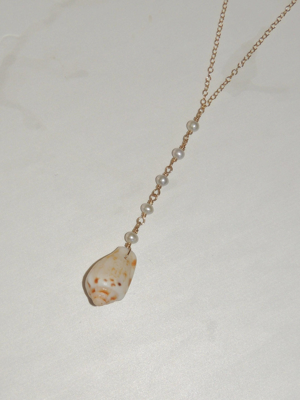 Stromb Shell Lariat Necklace