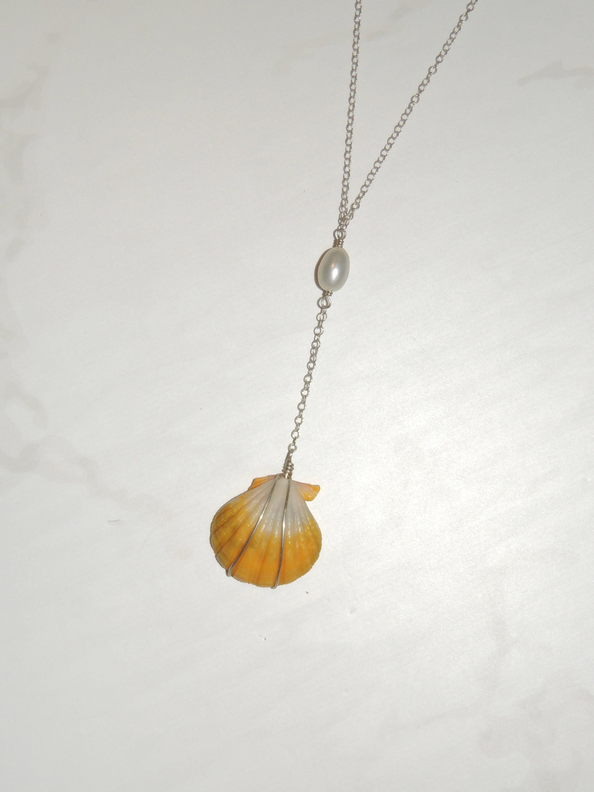 Sunrise Shell Lariat Necklace