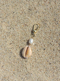 Honey Cowrie Shell Keychain