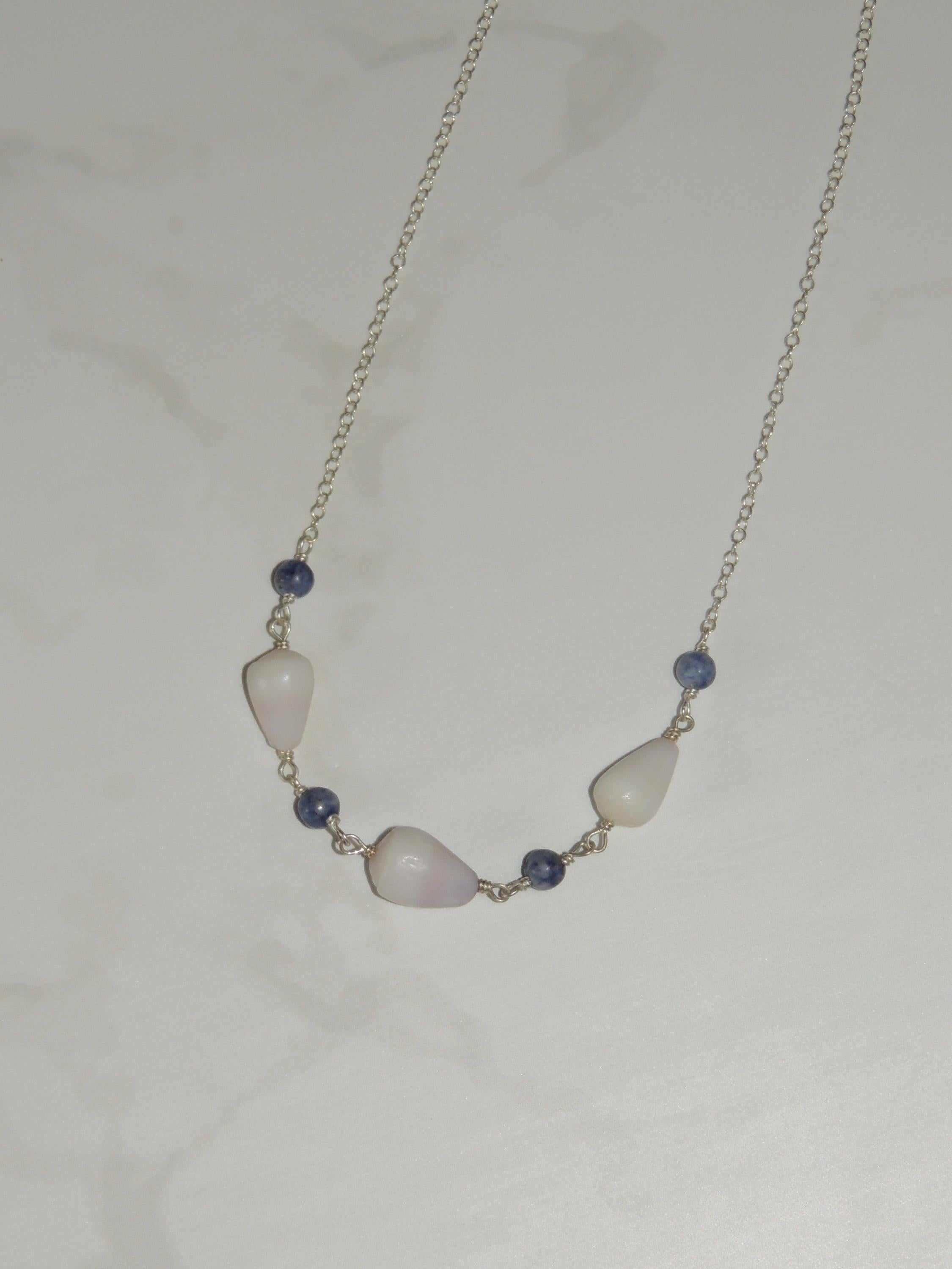 Cone Shell Choker / Blue Beads