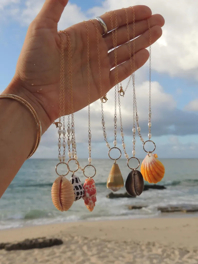 Brown Cowrie Shell Necklace