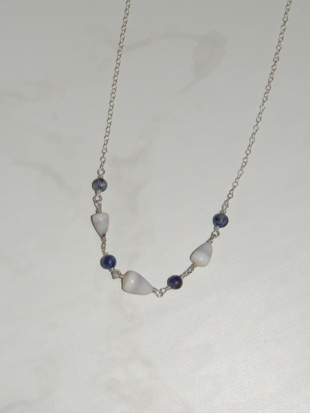 Cone Shell Choker / Blue Beads