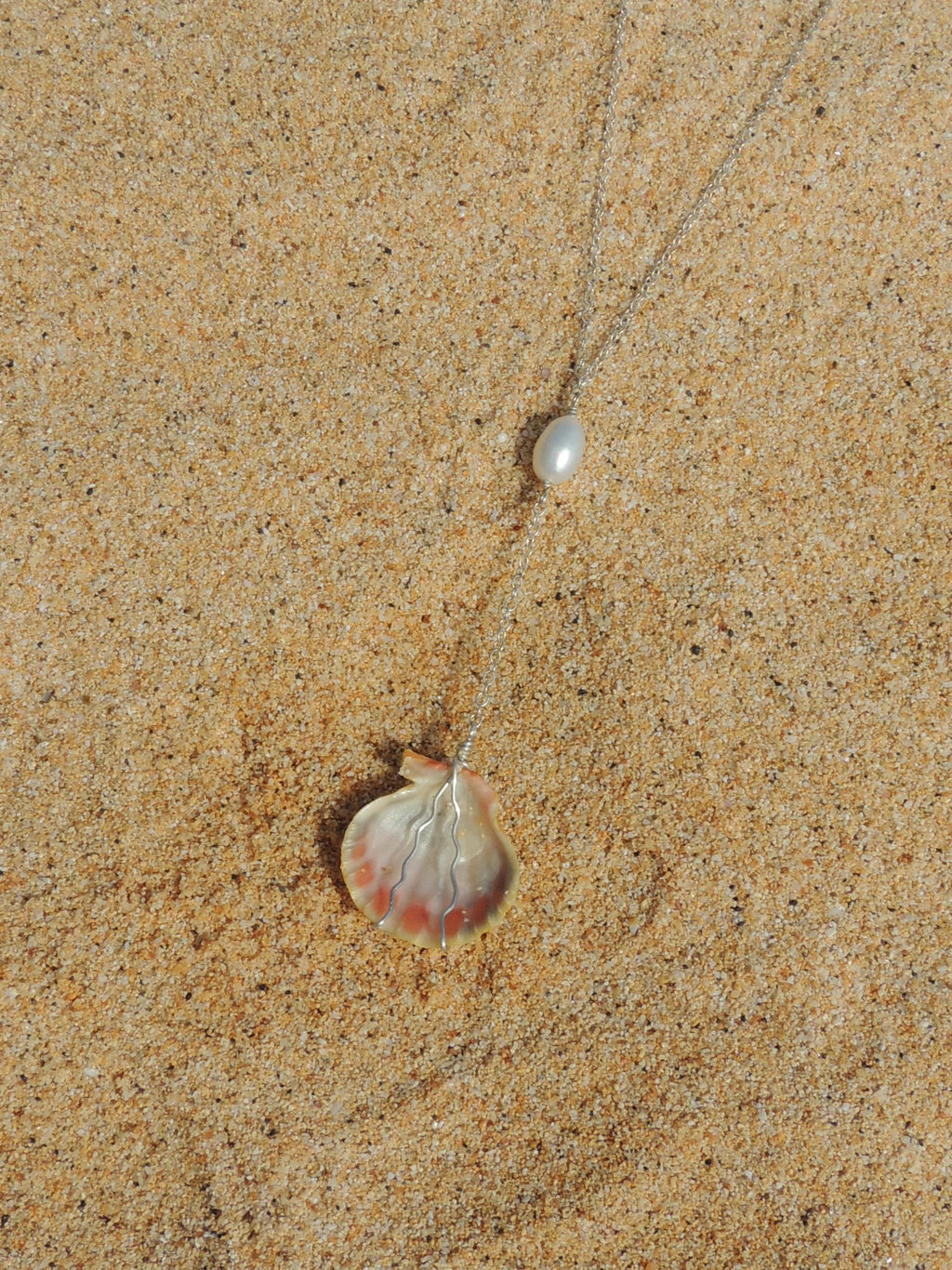 Sunrise Shell Lariat Necklace