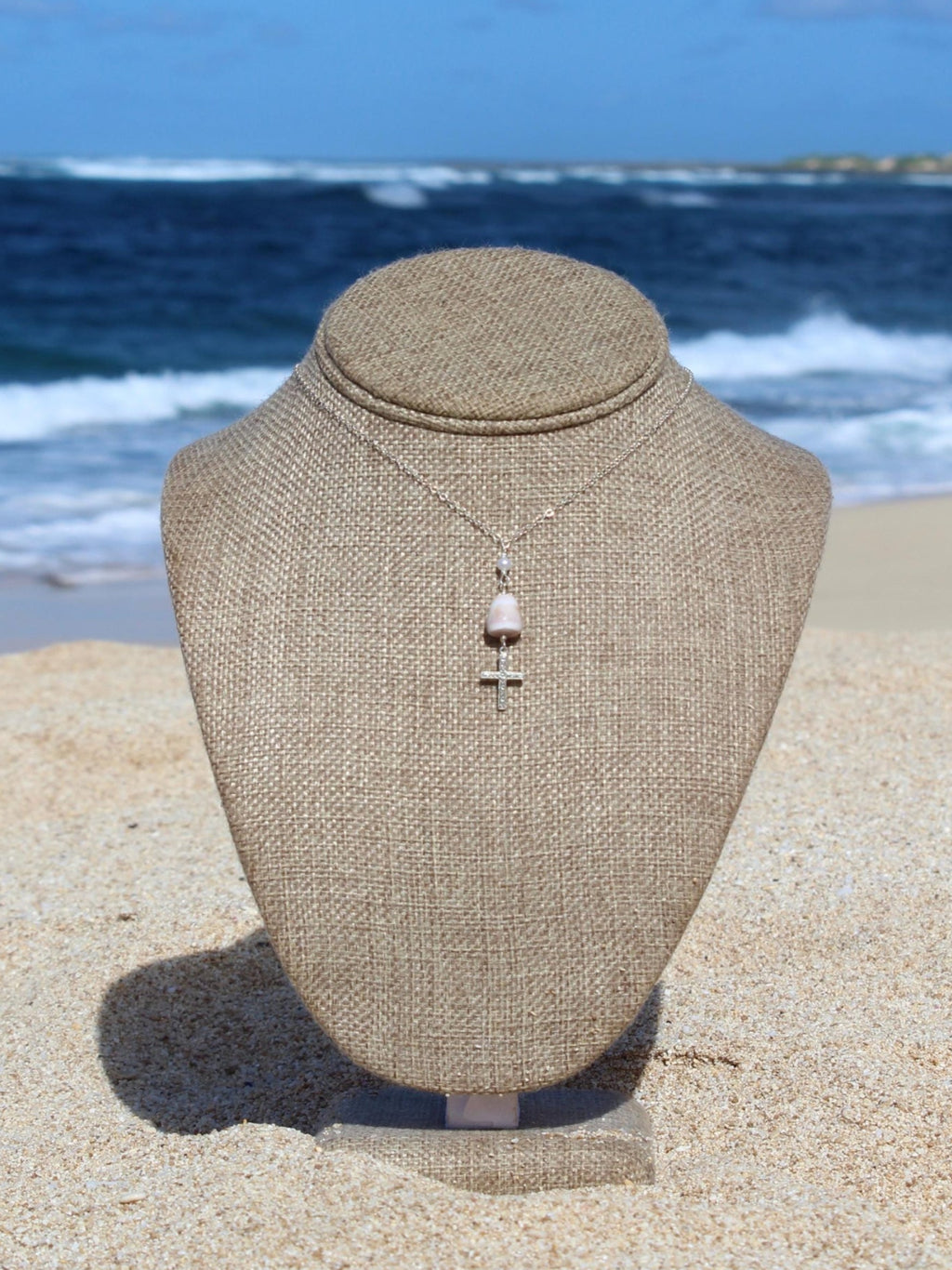 Cone Shell / Cross Charm Necklace