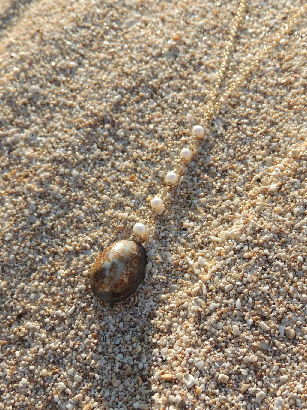Cowrie Shell Lariat Necklace