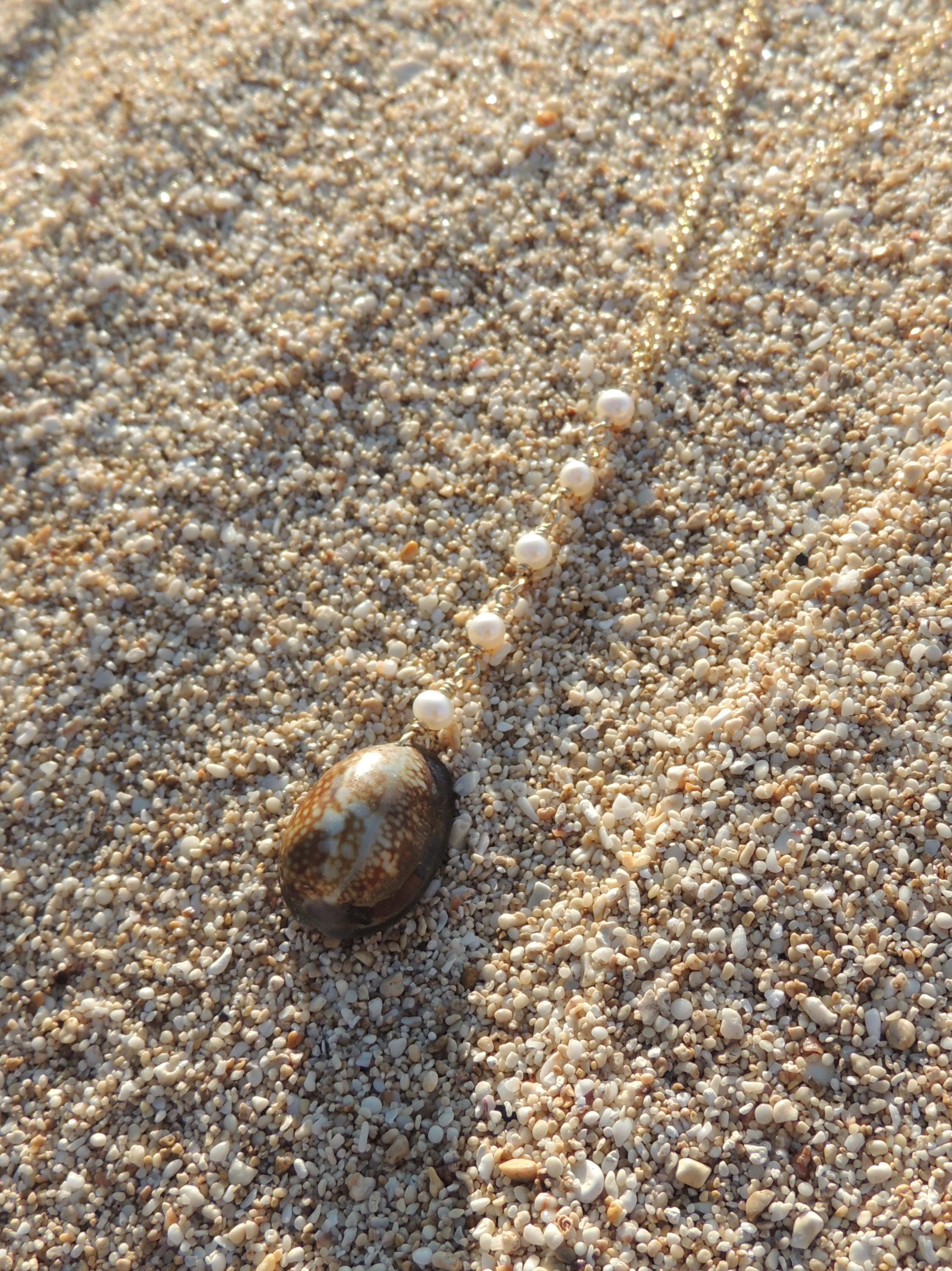 Cowrie Shell Lariat Necklace