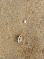 Brown Cowrie Shell Lariat Necklace