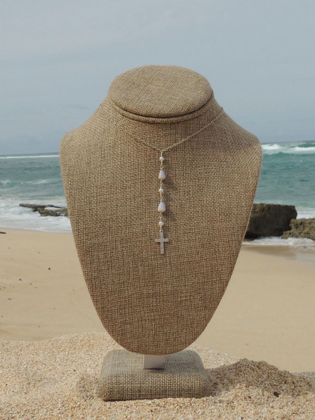 Cone Shell / Cross Charm Necklace