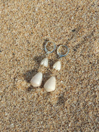 Cone Shell / Pikake Bead Huggies