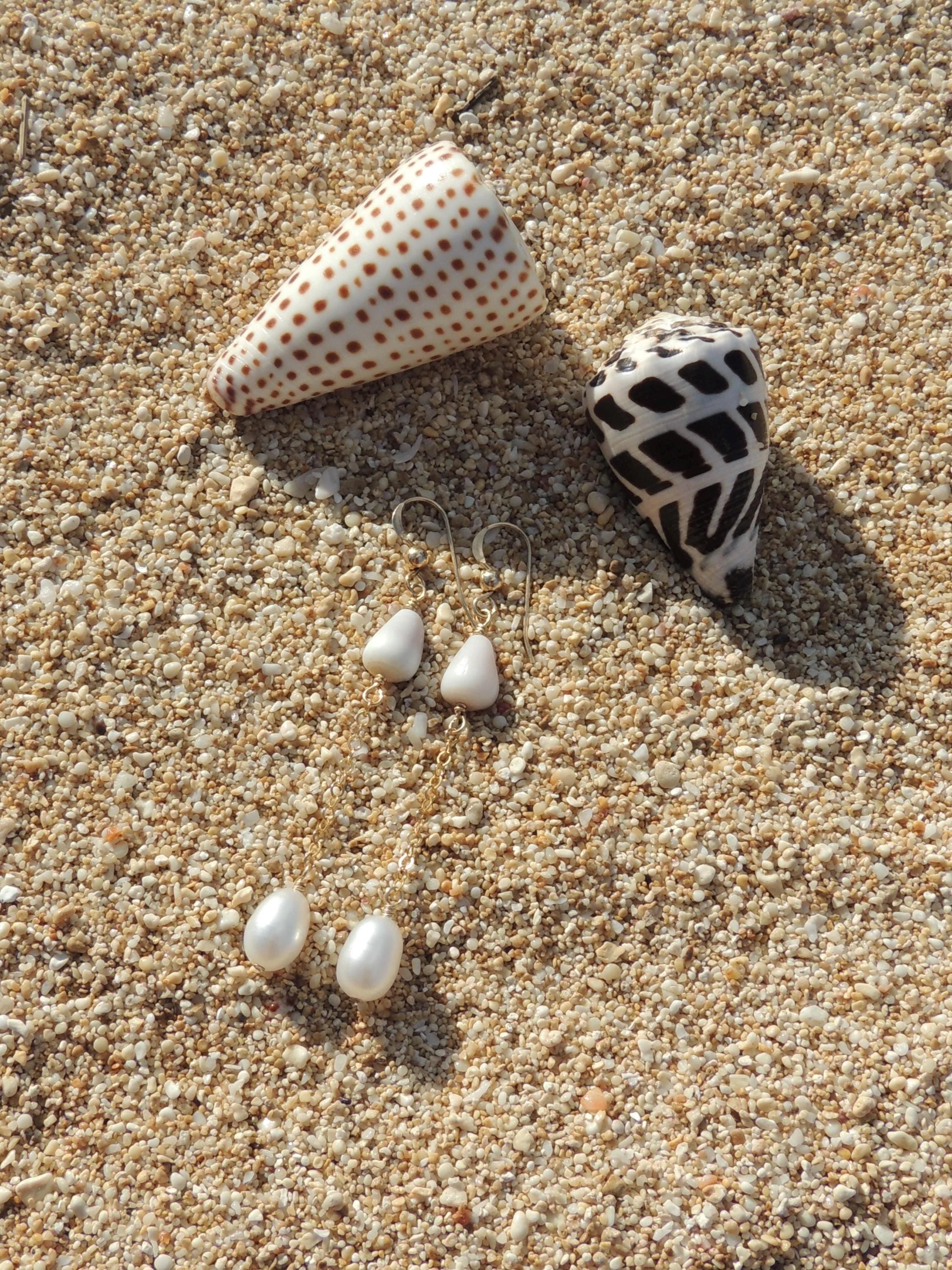 Cone Shell Chain Earrings