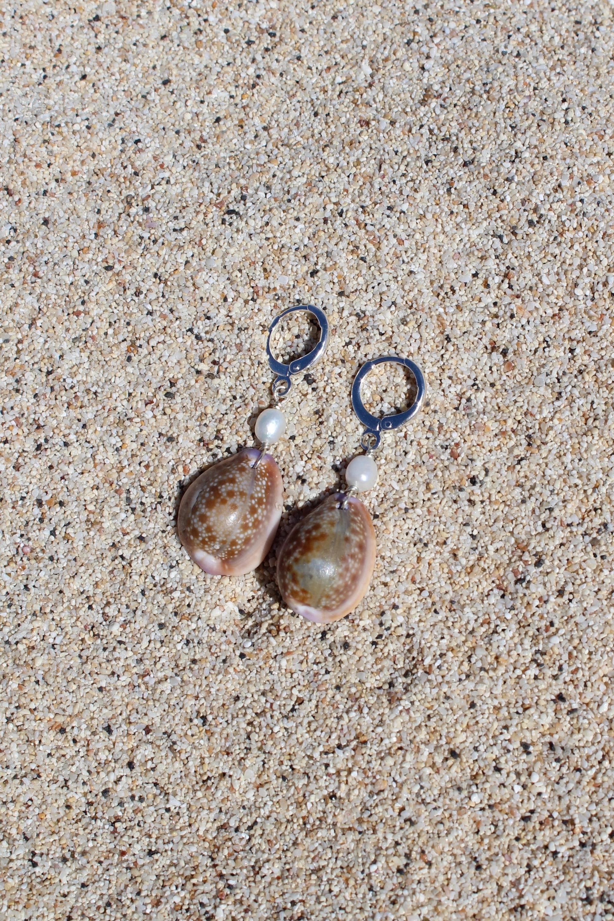 Honey Cowrie Shell Huggies
