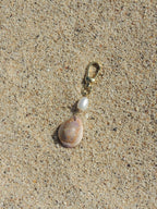 Honey Cowrie Shell Keychain