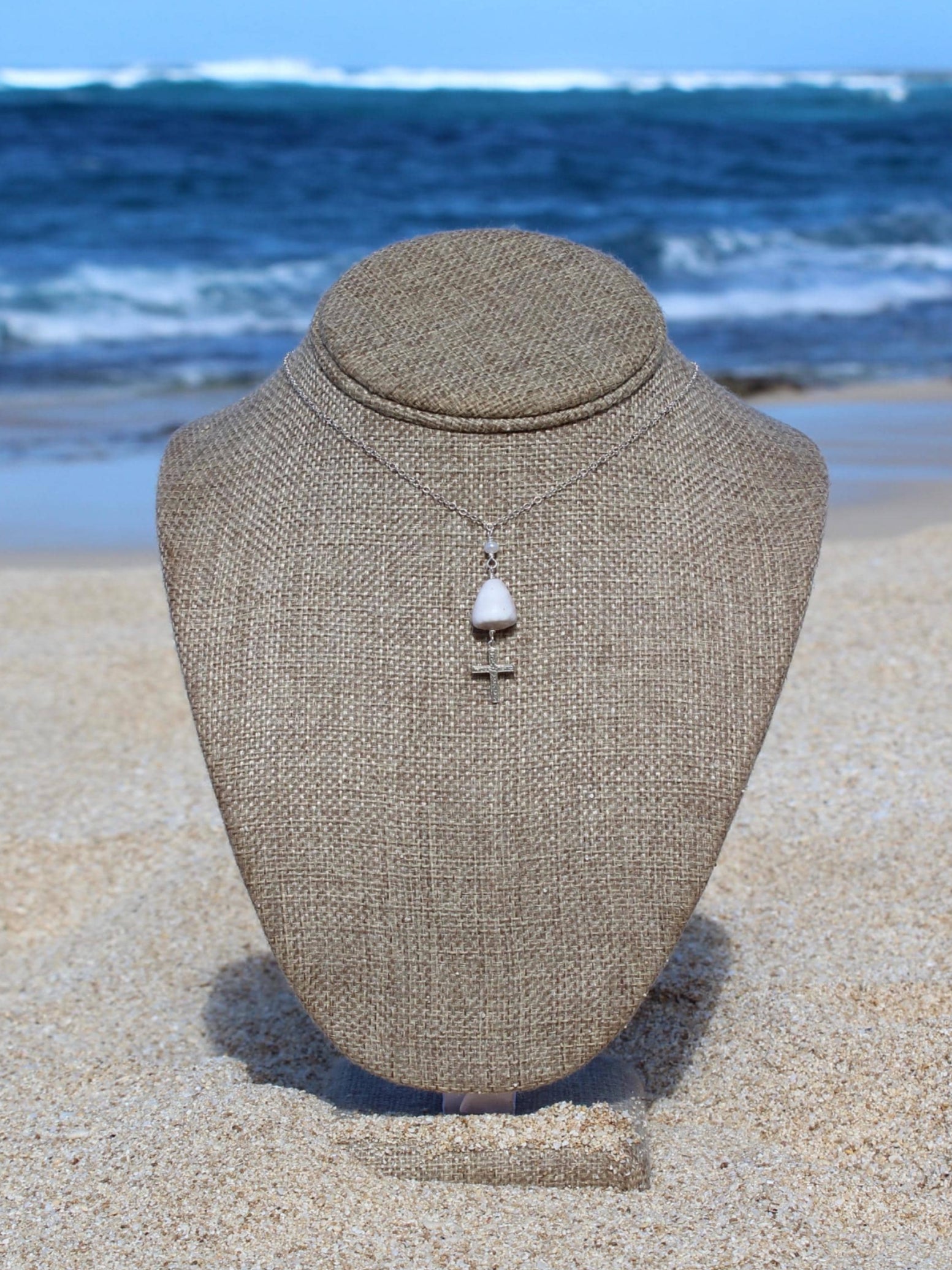 Cone Shell / Cross Charm Necklace