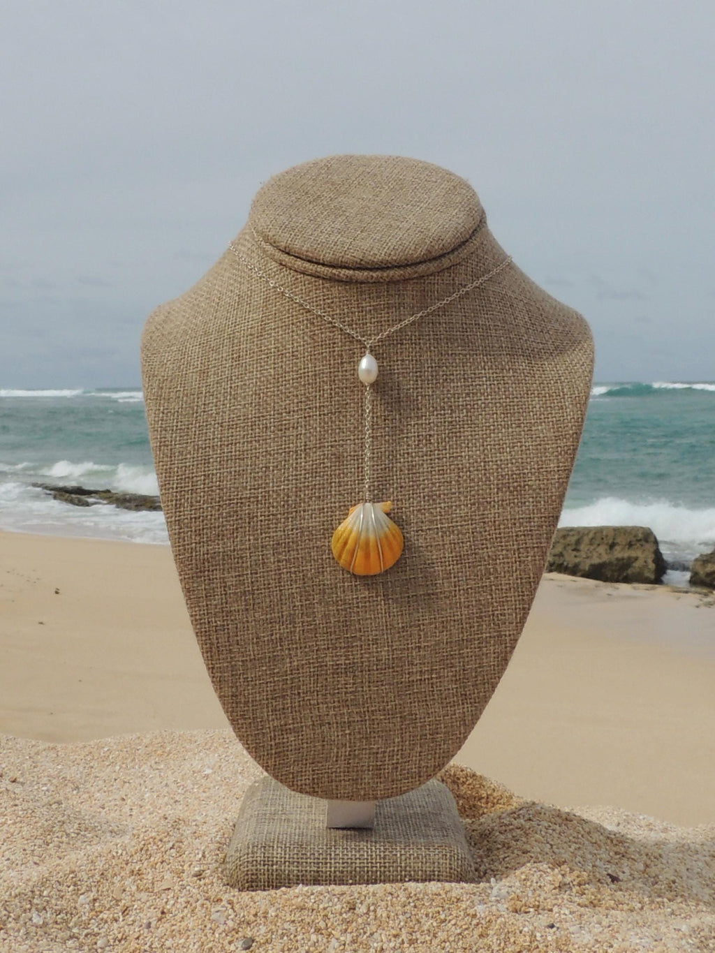 Sunrise Shell Lariat Necklace