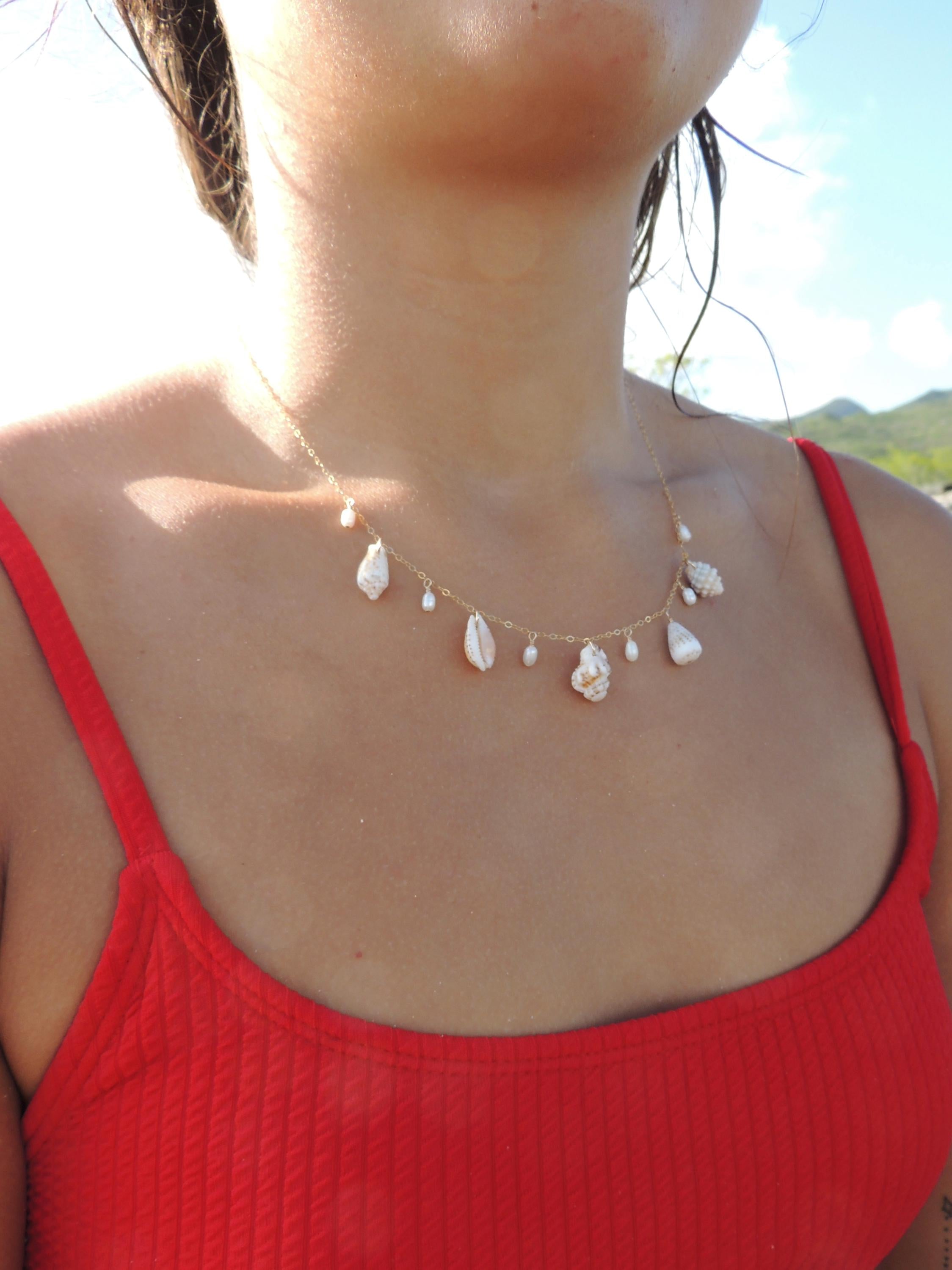 Abbreviated Cone Shell Piece Charm Necklace