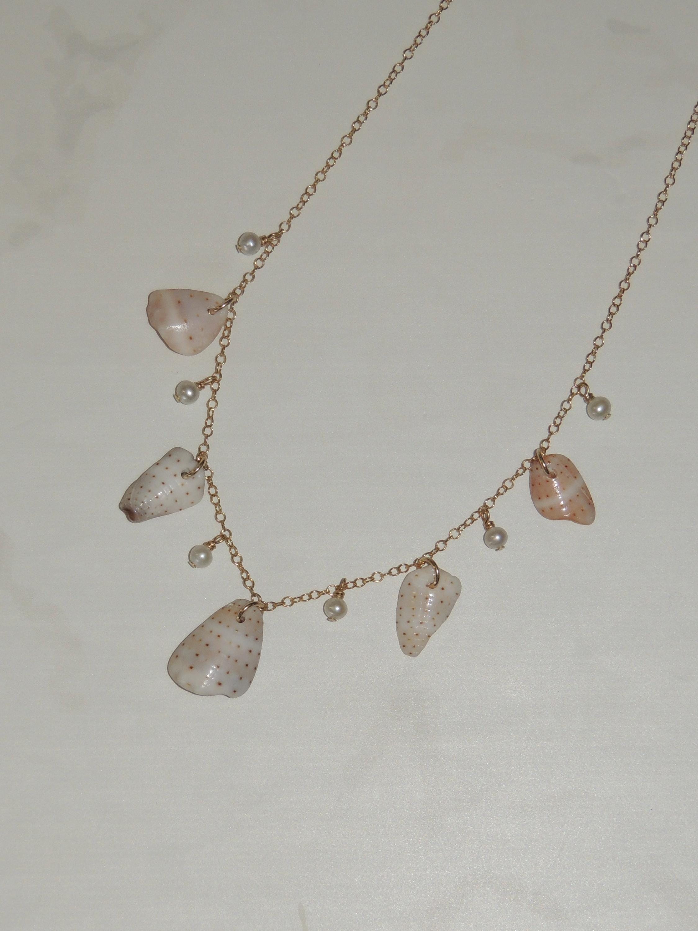 Abbreviated Cone Shell Piece Charm Necklace