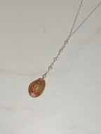 Honey Cowrie Shell Lariat Necklace