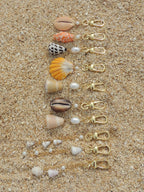Honey Cowrie Shell Keychain